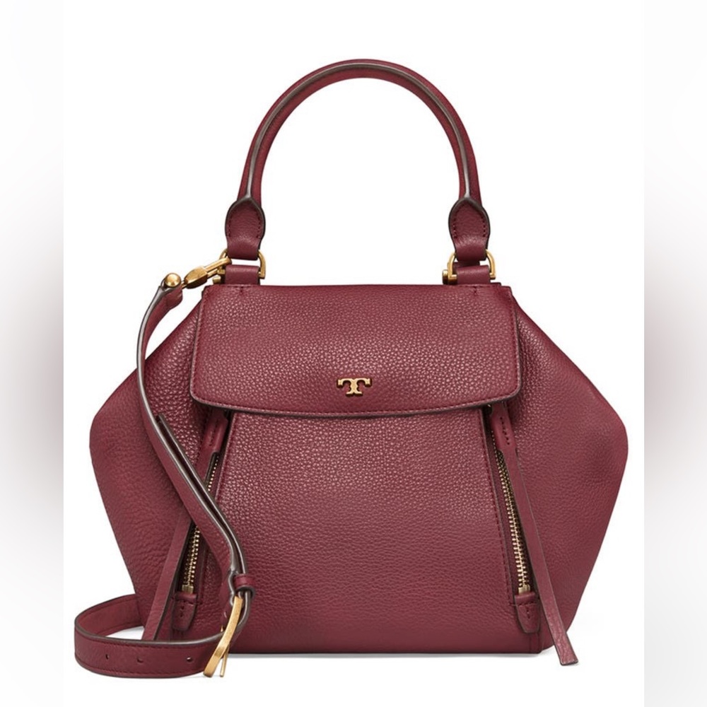 GUC Tory Burch Half Moon Satchel Claret / Burgundy